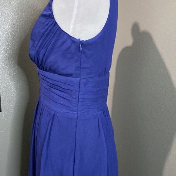 Express Dark blue Silk Chiffon Sleeveless Vneck Dress - Picture 6 of 11